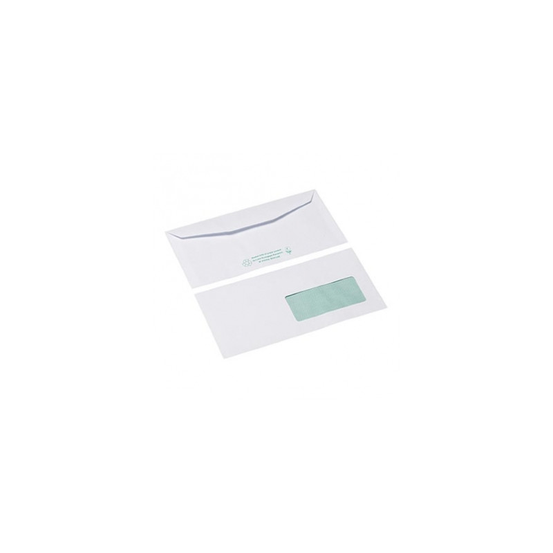 Boîte de 1000 enveloppes vertes mécanisables AWA C6/5 (114 × 229 mm) avec fenêtre 45 × 100 mm